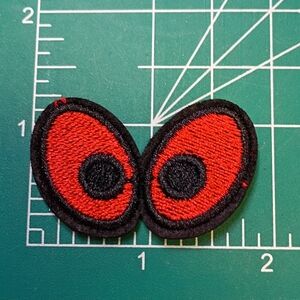 2/$10 Red and Black Eye Patch Embroidery